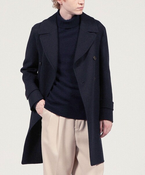 セール】ウールメルトン ダブルフェイス ダブルブレステッド 6B コート