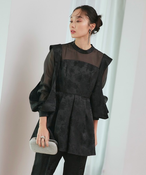 セール】オケージョンドレス 結婚式 ｜ スリットスリーブペプラム