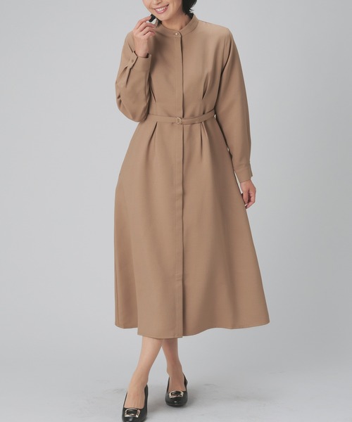 セール】バンドカラーワンピース（シャツワンピース）｜GLACIER lusso