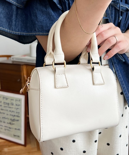 セール】【累計販売数2万個突破！】フェイクレザー ミニボストン