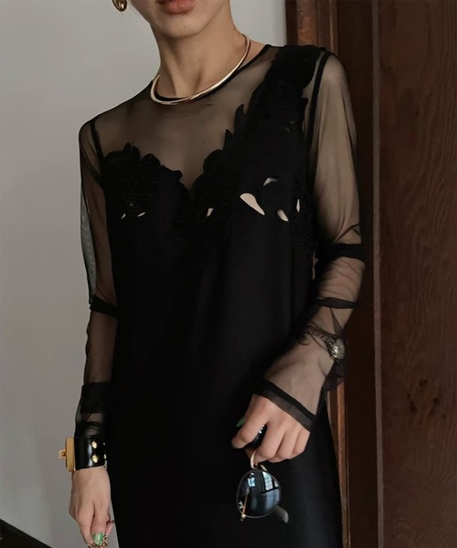 Ameri（アメリ）の「UND RENEE CUTWORK DRESS（ワンピース）」 - WEAR