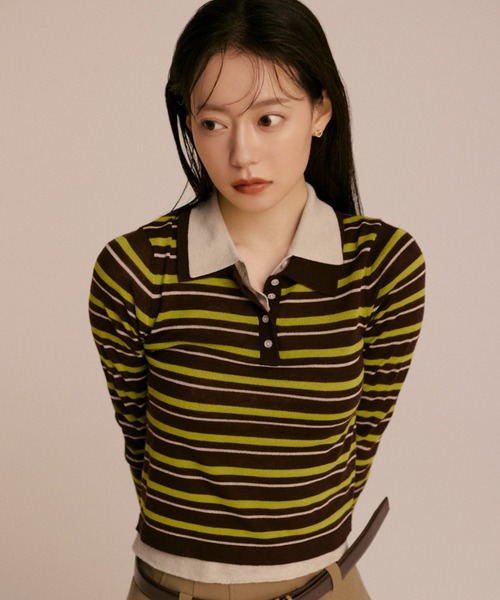 SNIDEL（スナイデル）の「Sustainableレイヤードポロニットプル