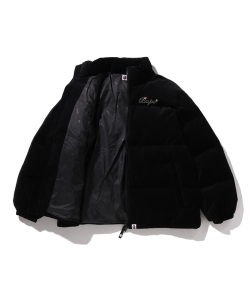 CRYSTAL STONE BAPE LOGO VELOUR DOWN JACKET（ダウンジャケット