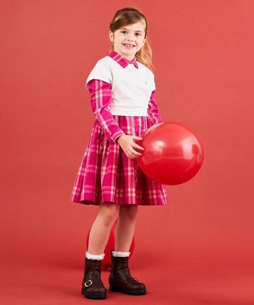 セール】オーガストチェックシャツワンピース&トップスセット（シャツ