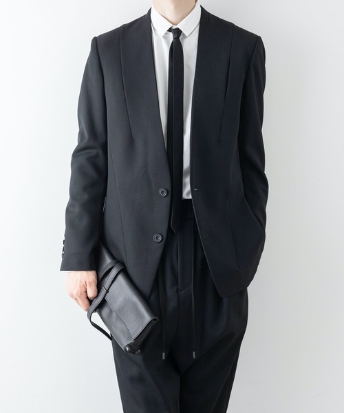 ato（アトウ）の「CLASSIC WOOL NO-COLLAR JACKET（ノーカラー
