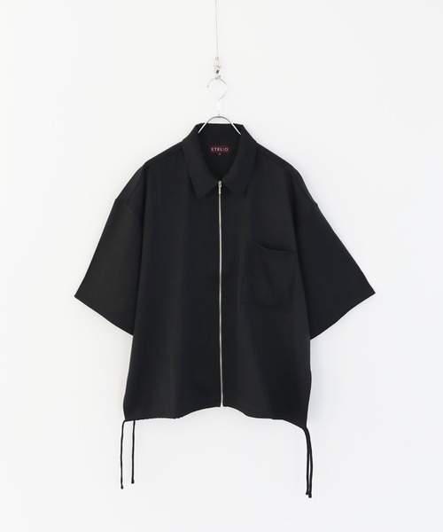 ビッグシルエットスリット入りサイドレースジップシャツ（シャツ