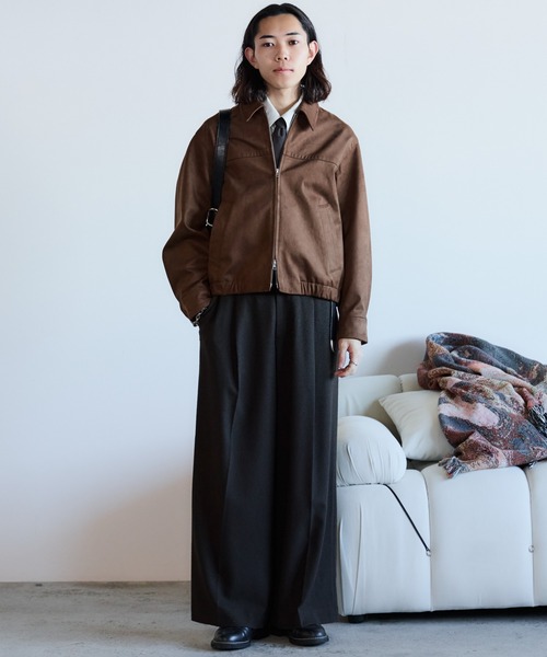 ARTIFICIAL GRAIN / FAUX SUEDE ZIP BLOUSON（ブルゾン）｜WYM LIDNM