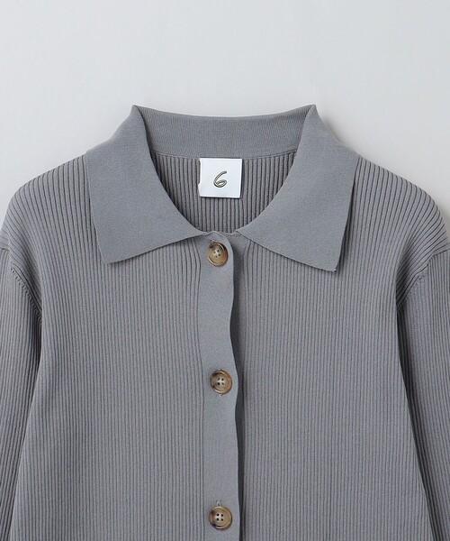 6（ロク）の「＜6(ROKU)＞リブシャツカーディガン 2024FW