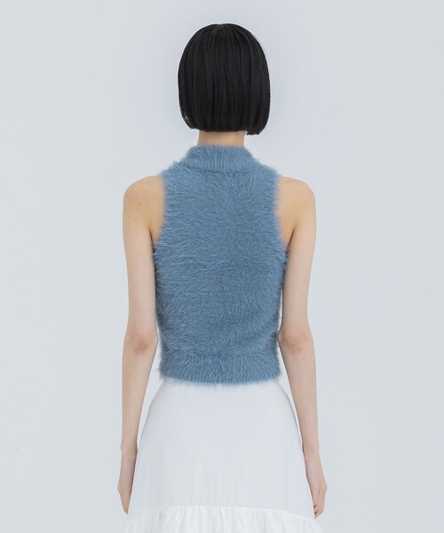 CLANE/クラネ】SHAGGY AMERICAN SLEEVE KNIT TOPS/シャギーアメリカン