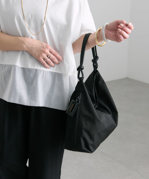 撥水/軽量/A4サイズ対応》樹脂パーツワンハンドルバッグ（トートバッグ