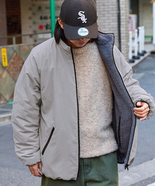 retock's】リバーシブル撥水ナイロン×シャギーフリース ビッグスタンド