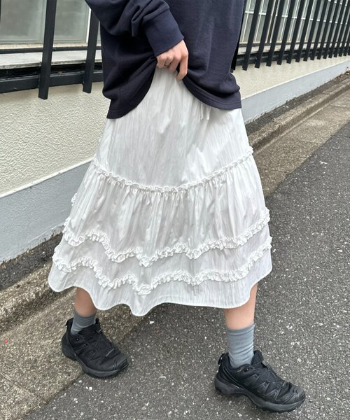 umm.】ティアードミドルスカート（スカート）｜DISCOAT（ディスコート