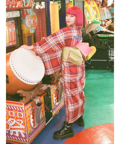 jouetie（ジュエティ）の「バックローズチェック浴衣（浴衣）」 - WEAR