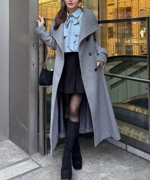 25オーバーネックシンデレララインコート 秋服 冬服（ステンカラー