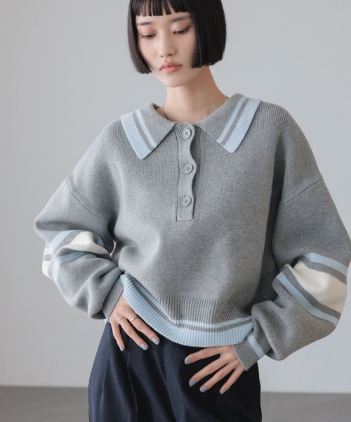 セール】エリポロラインニットプルオーバー 645088（ニット/セーター