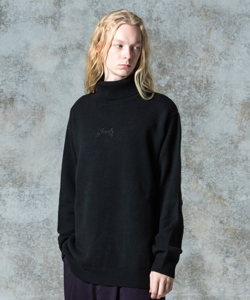 Spin Logo Turtle Neck Knit / スピンロゴタートルネックニット