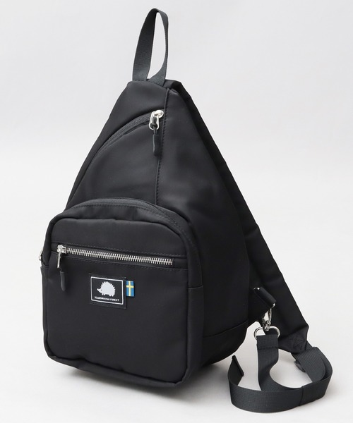 撥水ナイロン 9ポケット ワンショルダー スリングバッグ（ボディバッグ