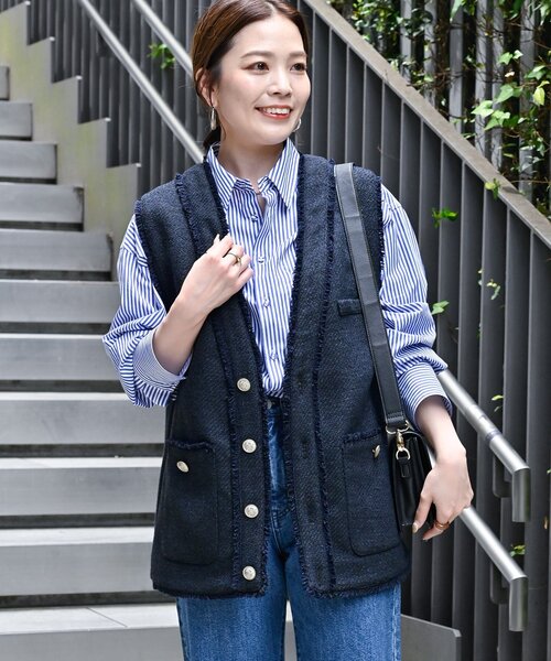 前開きツイードベスト（ベスト）｜Simplicite（サンプリシテ）の