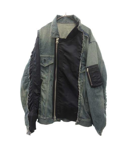 ブランド古着】再構築ドッキングデニムジャケット（MA-1）｜Sacai