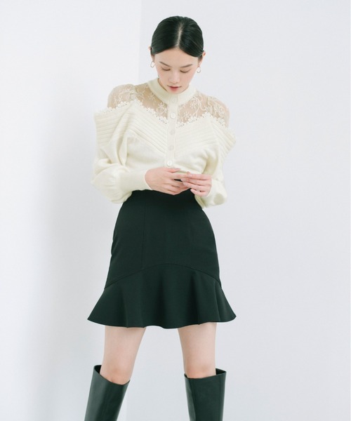 SNIDEL（スナイデル）の「レースコンビニットプルオーバー（ニット