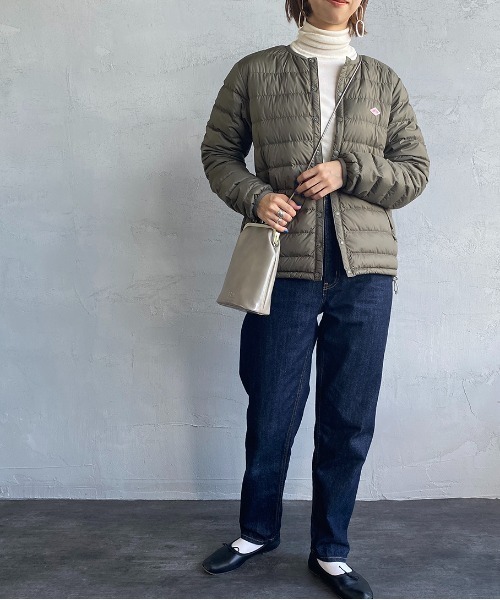 DANTON/ダントン] ナイロンタフタ ノーカラーインナーダウンジャケット