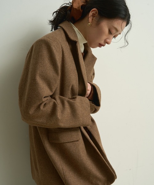 セール】Houndstooth Classic Tailored Jacket / ハウンドトゥース