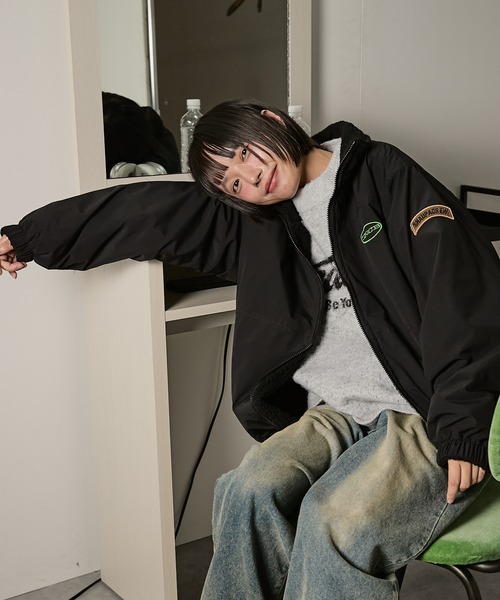 セール】【Snap club】 リバーシブルビッグスタンドボアジャケット