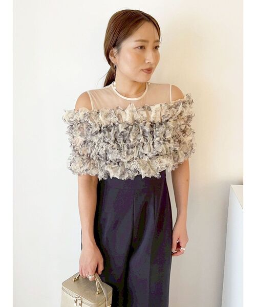 セール】LADYチュールオフショルパンツドレス 結婚式 お呼ばれ（パンツ