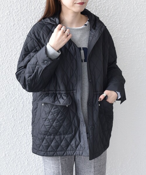 セール】SHIPS Colors:THINSULATE(TM) 中綿 キルティング フード