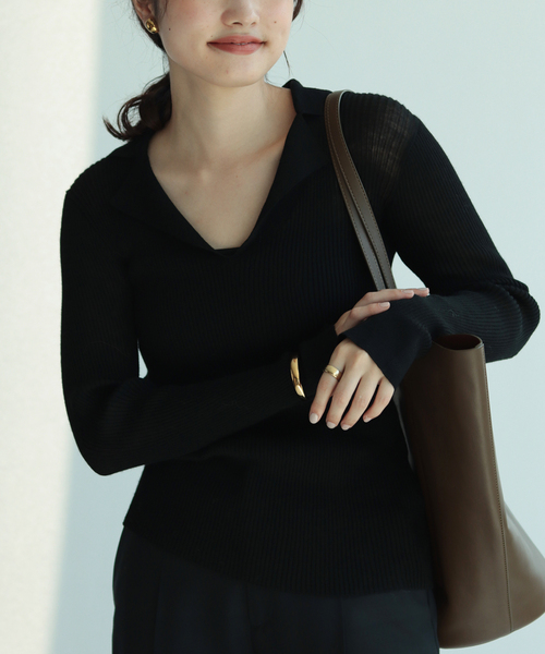 追加》TAILOR COLLAR RIB プルオーバー（ニット/セーター）｜Plage