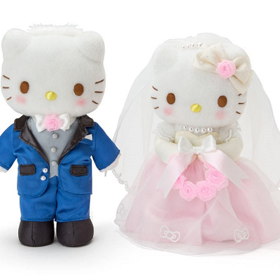 ハローキティ&ディアダニエル ぬいぐるみセット(ウェディング