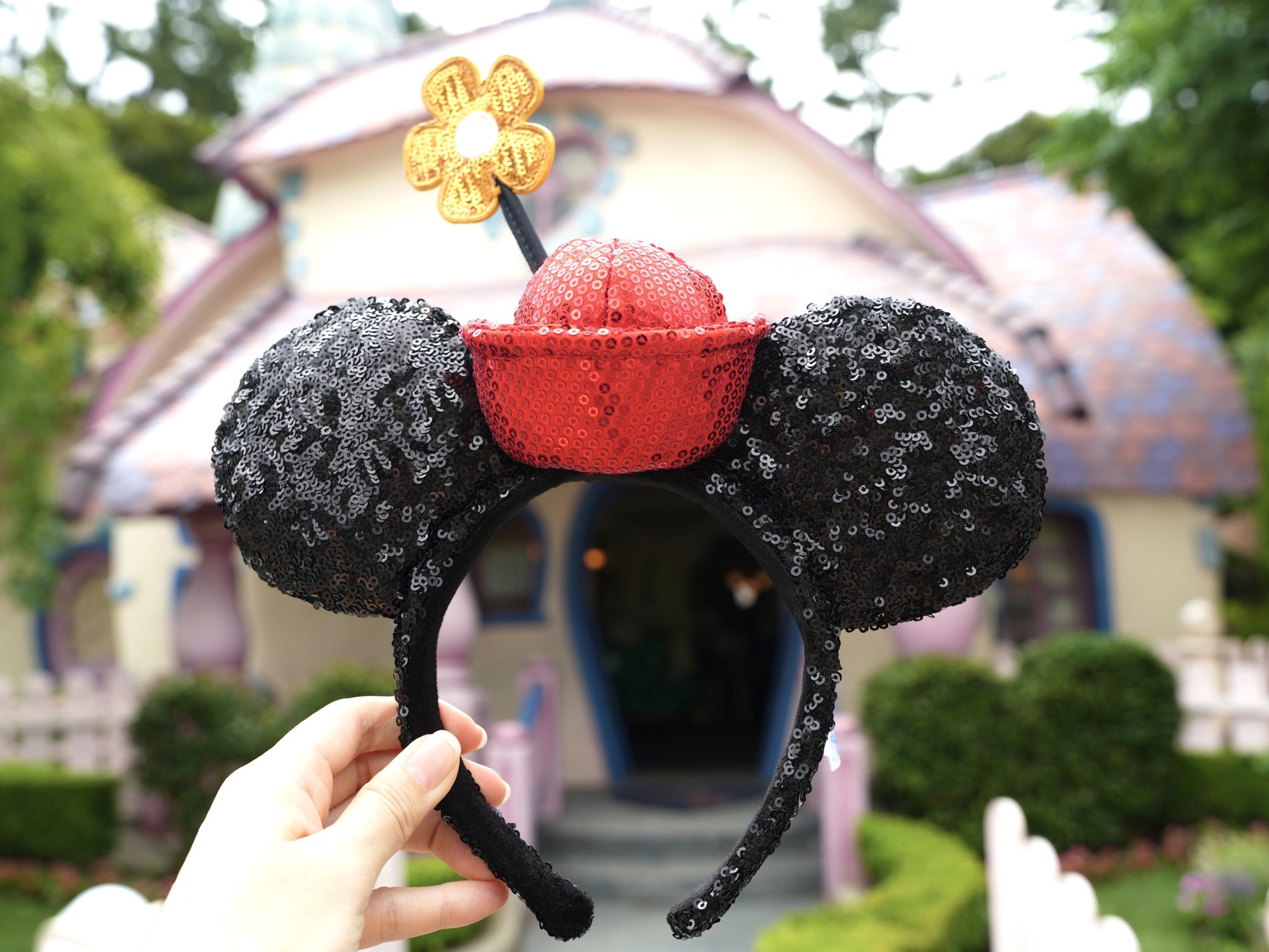 8/4発売】帽子＆お花付きのオールドミニースパンコールカチューシャが