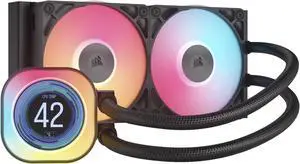 CORSAIR iCUE LINK TITAN 360 RX LCD Liquid CPU Cooler – RX120 RGB