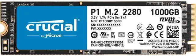 Crucial P1 1TB 3D NAND NVMe PCIe Internal SSD - Newegg.com