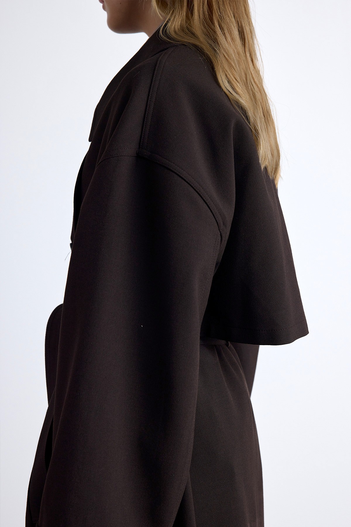 NICOLA DOUBLE BREASTED TRENCH COAT BITTER COFFEE | Manuka