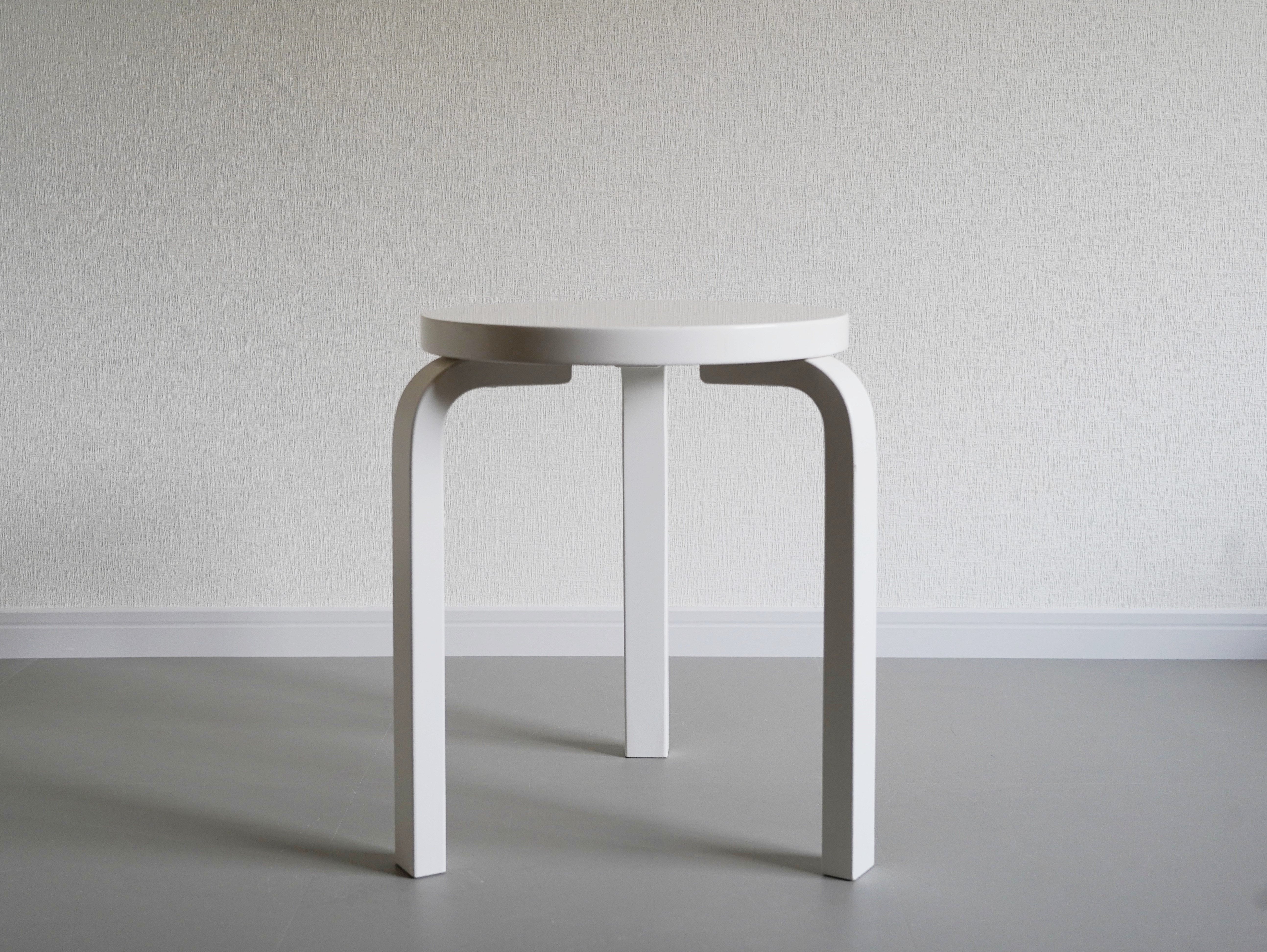 スツール60 ホワイト ラッカー アルヴァ・アアルト アルテック 中古