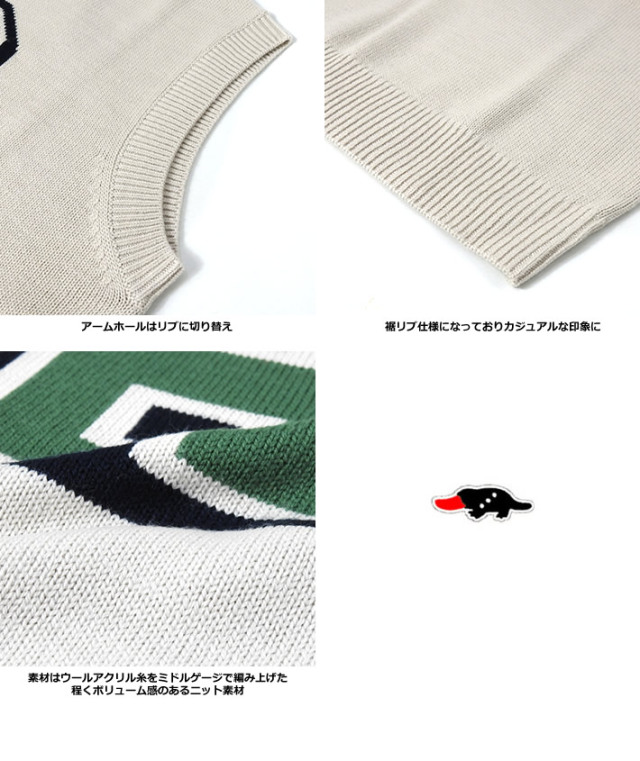 rough&swell［ラフアンドスウェル］BIG R VEST/ニットベスト【2024年秋冬】