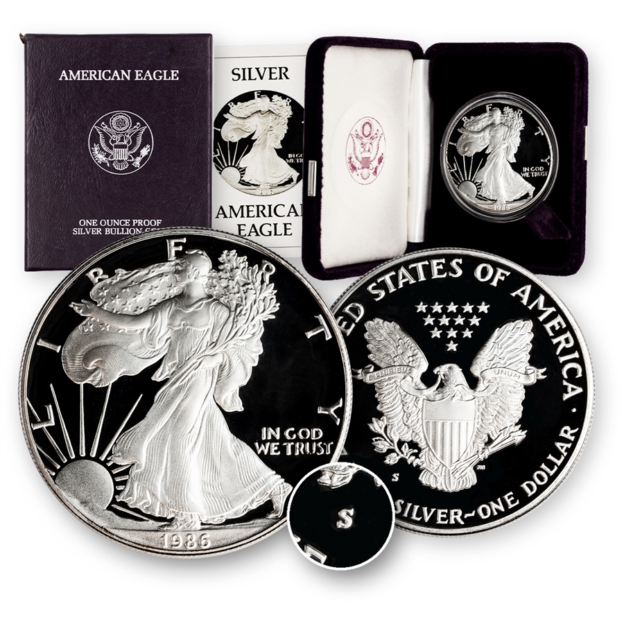 1986 Silver Eagle - Proof - OGP - The 1st