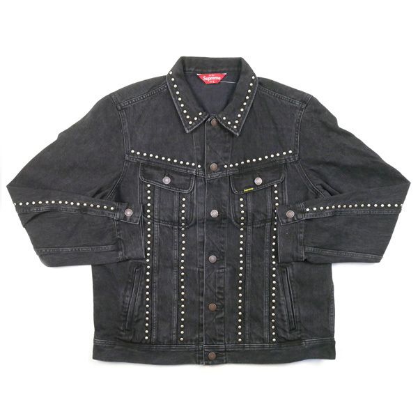 Supreme SS17 Studded Denim Trucker Jacket 黒 size LARGE (Supreme