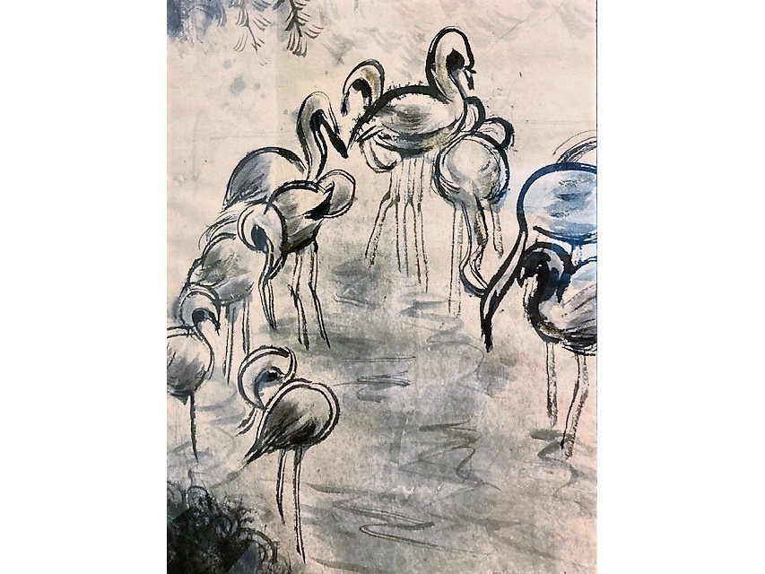 大阪市・西天下茶屋駅】町屋で書道教本進呈の墨絵ワークショップ：基礎