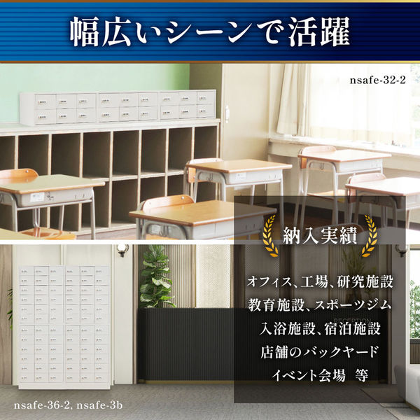 ネットフォース NSAFEII 2列4段8人用 ダイヤル錠 ホワイト NSAFE-24-2