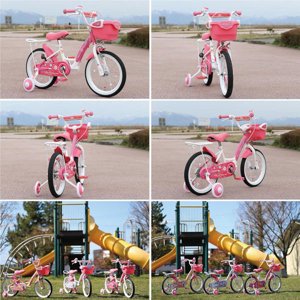 池商 16インチ子供用自転車 補助輪付き MD-12 ピンク 1台（直送品