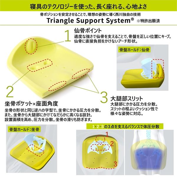 西川 Keeps 骨盤サポート まっすぐ姿勢 クッション 子供用 高反発 抗菌