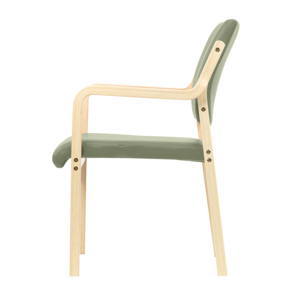 藤沢工業 ナチュラル ウッドチェア モスグリーン 福祉用イス 介護用