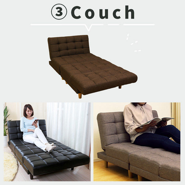 谷村実業 2分割ソファベッド グレー ファブリック ソファ ベッド