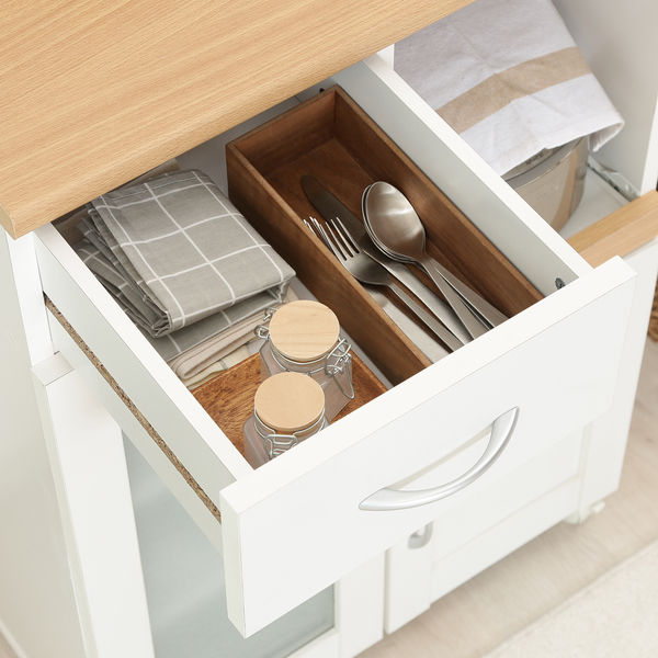 不二貿易 キッチンカウンター サージュ ホワイト×ナチュラル 99521 1台