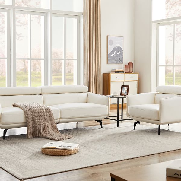 軒先渡し】URBAN 応接ソファ 3人掛 幅1910mm アイボリー S-2915 1台