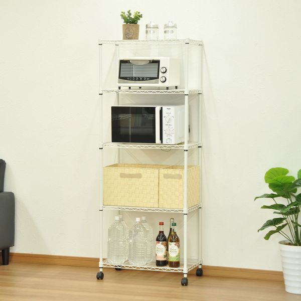 エイ・アイ・エス スチールラック 19φ キャスター付 5段 幅600×奥行350