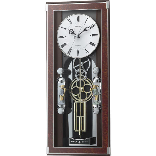 リズム メロディ電波からくり掛時計(30曲入) 23-0268-014 1箱（直送品