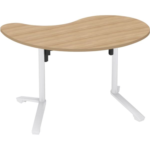 組立設置込】コクヨ INITIA 勾玉形 フラップテーブル 幅1240×奥行760